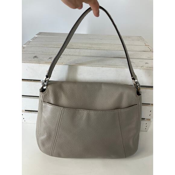 MICHAEL KORS, GRAY MEDIUM PEBBLED LEATHER SHOULDER BAG - Picture 3 of 16
